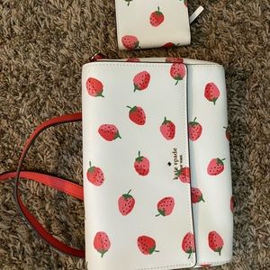 Kate Spade Strawberry Handbag with wallet